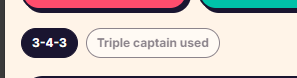 The Triple Captain card, shown both grayed out and available (desktop view)